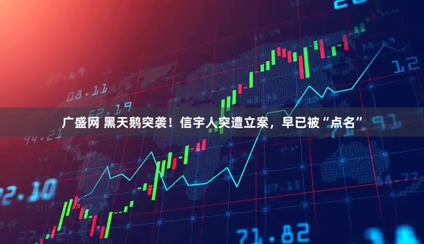 广盛网 黑天鹅突袭！信宇人突遭立案，早已被“点名”